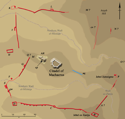 The Roman army siege system at Machaerus