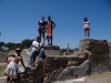 Climbing the ruins at Hadrian\'s Villa